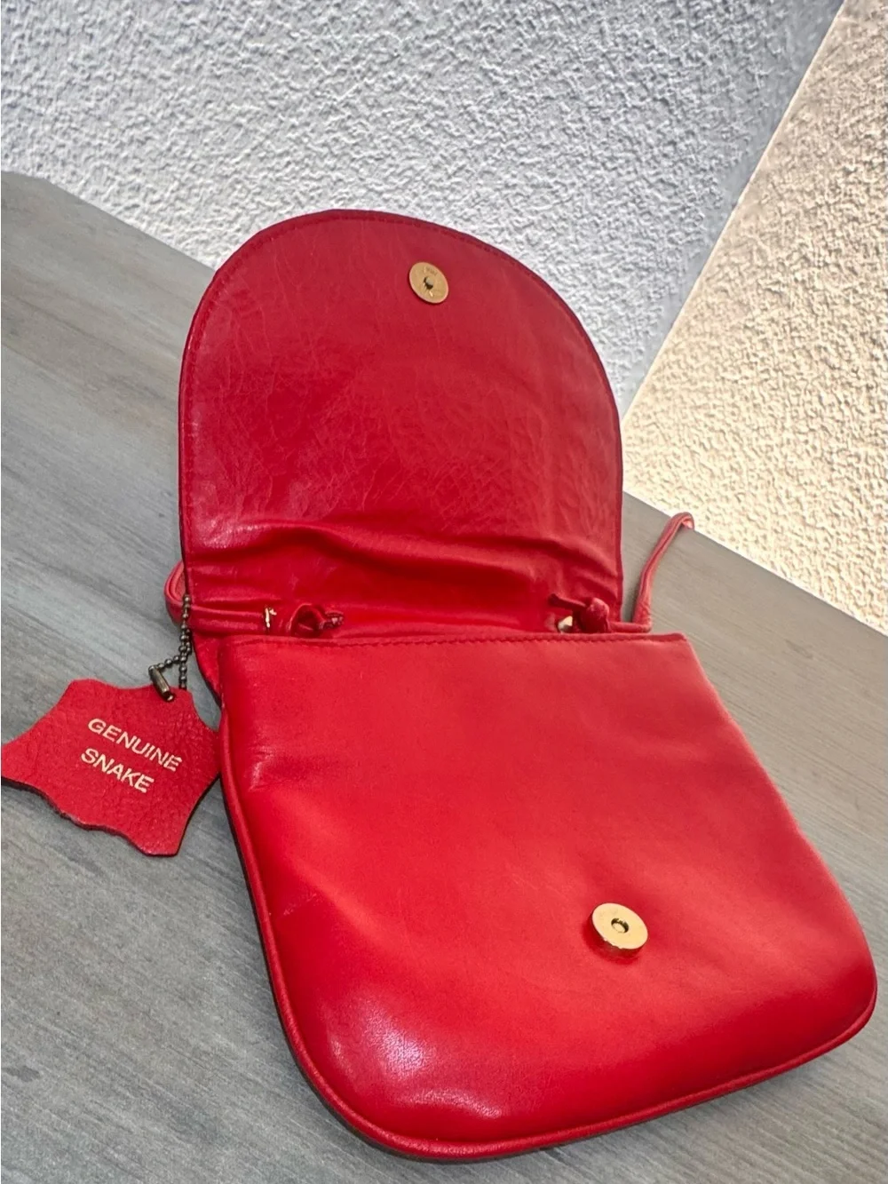 Vintage Jennifer Moore Genuine Snake Red Leather Crossbody Shoulder Purse Bag